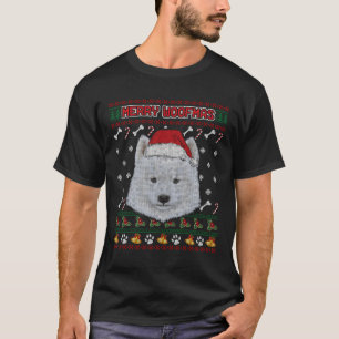 Merry Woofmas Samoyed Christmas Dog Ugly Xmas Swea T-Shirt