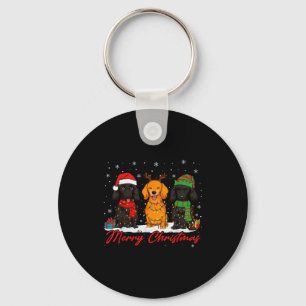 Merry Woofmas Santa Reindeer Elf Dachshund Christm Keychain