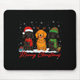 Merry Woofmas Santa Reindeer Elf Dachshund Christm Mouse Pad