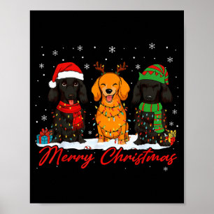 Merry Woofmas Santa Reindeer Elf Dachshund Christm Poster