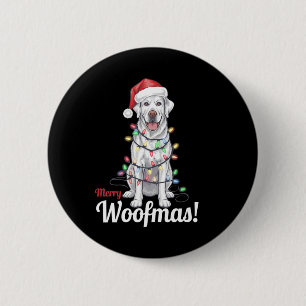 Merry Woofmas Silver Labrador Dog Light Decor Chri 2 Inch Round Button