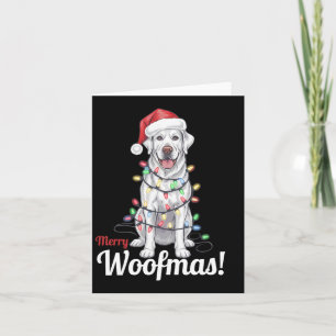 Merry Woofmas Silver Labrador Dog Light Decor Chri Card