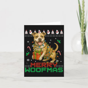 Merry Woofmas Tbull Christmas Shirt Xmas Dog  Card