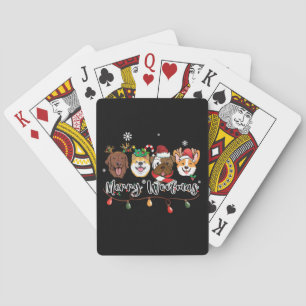 Merry Woofmas Typography Playing Cards