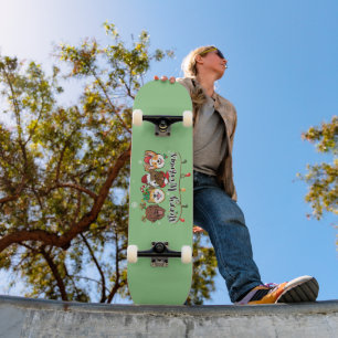 Merry Woofmas Typography Skateboard