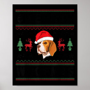 Merry Woofmas Ugly Christmas Beagle Xmas Party Poster