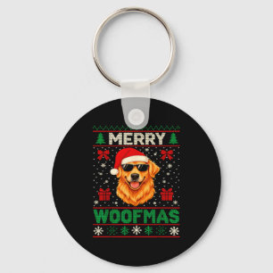 Merry Woofmas Ugly Christmas Jumper Xmas Dog Lover Keychain