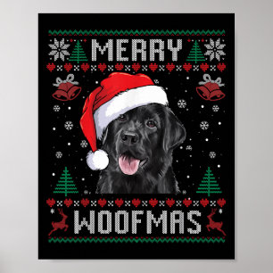 Merry Woofmas Ugly Sweater Black Lab Labrador Chri Poster