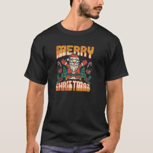 Merry X Mas Tree Lights Santa Claus Ugly Christmas T-Shirt