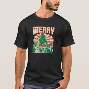 Merry X Mas Tree Lights Santa Claus Ugly Christmas T-Shirt