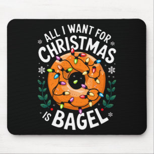 Merry Xmas All I Want For Christmas Bagel Men Wome Mouse Pad