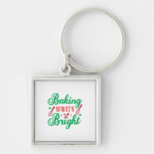 Merry Xmas Baking Spirits Bright Keychain