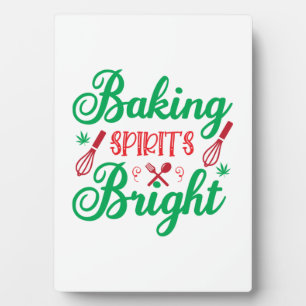 Merry Xmas Baking Spirits Bright Plaque