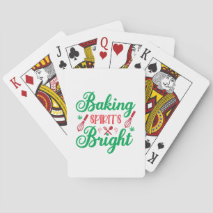 Merry Xmas Baking Spirits Bright Playing Cards