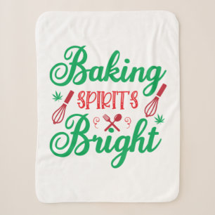 Merry Xmas Baking Spirits Bright Sherpa Blanket