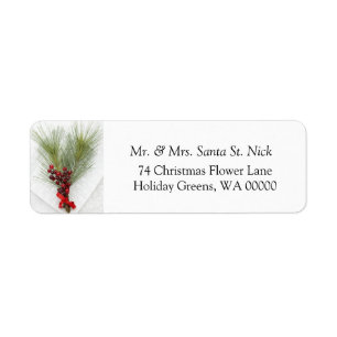Merry Xmas Card Return Address Label Stickers
