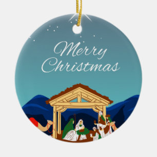 merry xmas ceramic ornament