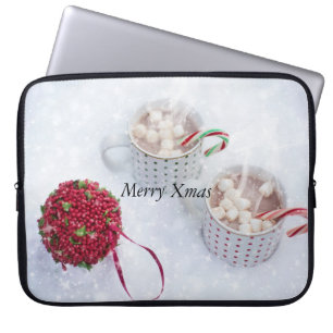 Merry Xmas - Chocolate on the snow Laptop Sleeve