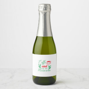 Merry Xmas Coffee And Mascara Sparkling Wine Label