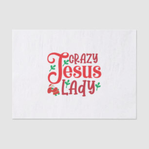 Merry Xmas Crazy Jesus Lady Tissue Paper