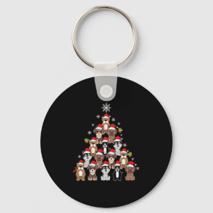 Merry Xmas Dog Christmas Tree Keychain