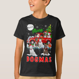 Merry Xmas Dog Santa Carrying Bull Terriers On Pic T-Shirt