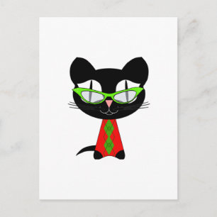 Merry Xmas from a Cool Kitty Holiday Postcard