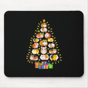 Merry Xmas Guinea Pig Christmas Tree Lights Mouse Pad