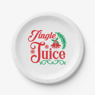 Merry Xmas Happy Jingle Juice Paper Plate