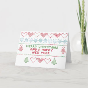 merry xmas happy new year holiday card