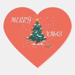 Merry Xmas Heart  Sticker