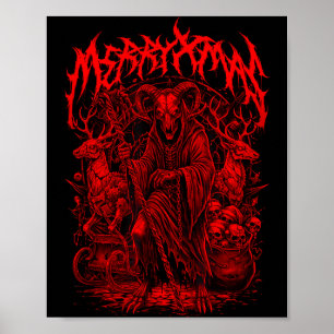 Merry Xmas Heavy Metal Band Parody Death Metal Vin Poster