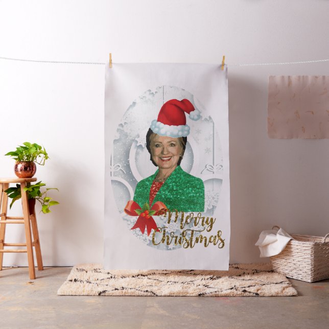 merry xmas Hillary clinton fabric (In Situ)