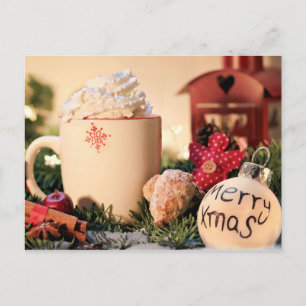 Merry Xmas Hot Chocolate Christmas Postcard