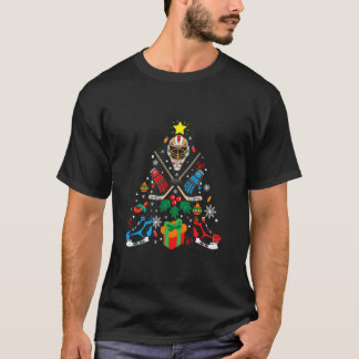 Merry Xmas Ice Hockey Christmas Tree T-Shirt