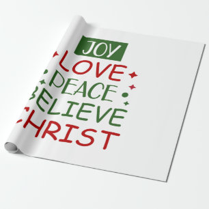 Merry Xmas Joy Love Peace Believe Wrapping Paper