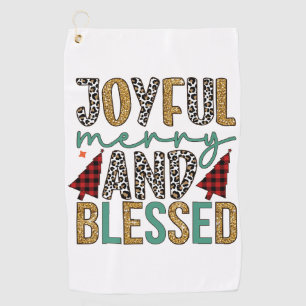 Merry Xmas Joyful Merry And Blessed Golf Towel