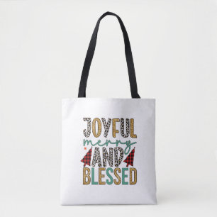 Merry Xmas Joyful Merry And Blessed Tote Bag