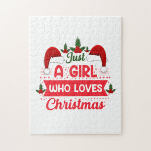 Merry Xmas Just A Girl Who Loves Christmas Jigsaw Puzzle