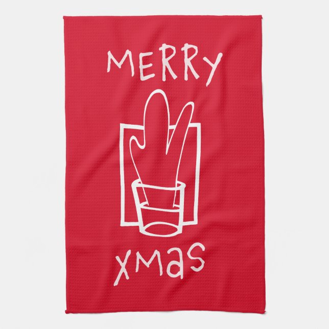 Merry Xmas Kitchen Towel (Vertical)