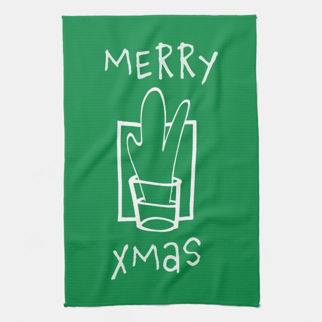 Merry Xmas Kitchen Towel (Vertical)