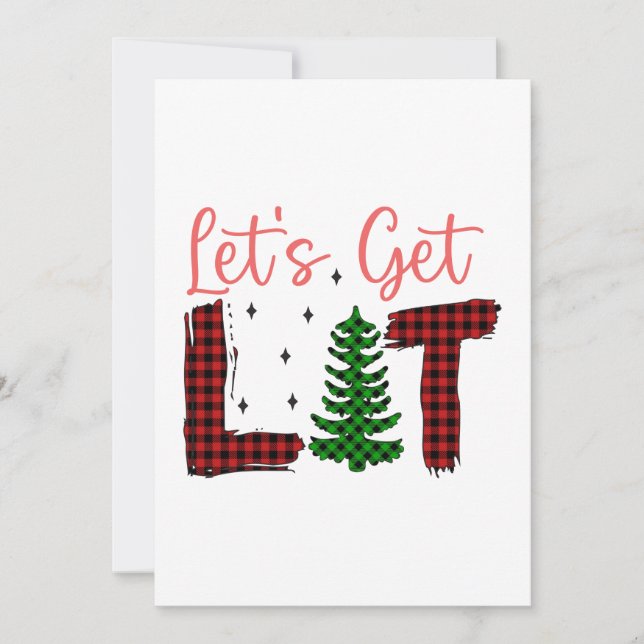 Merry Xmas Let's Get Lit Christmas Holiday Card (Front)