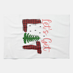 Merry Xmas Let's Get Lit Christmas Kitchen Towel