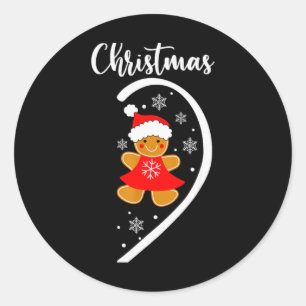 Merry Xmas Matching Christmas Pajama Black Crew Ne Classic Round Sticker