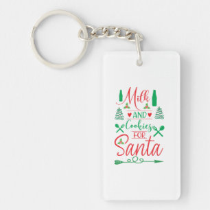 Merry Xmas Milk And Cookies For Santa Keychain