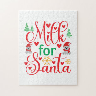 Merry Xmas Milk For Santa Jigsaw Puzzle