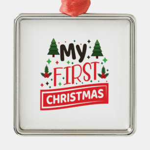 Merry Xmas My First Christmas Metal Ornament