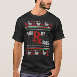 Merry Xmas Pharmacy Tech Pharmacist Ugly Christmas T-Shirt