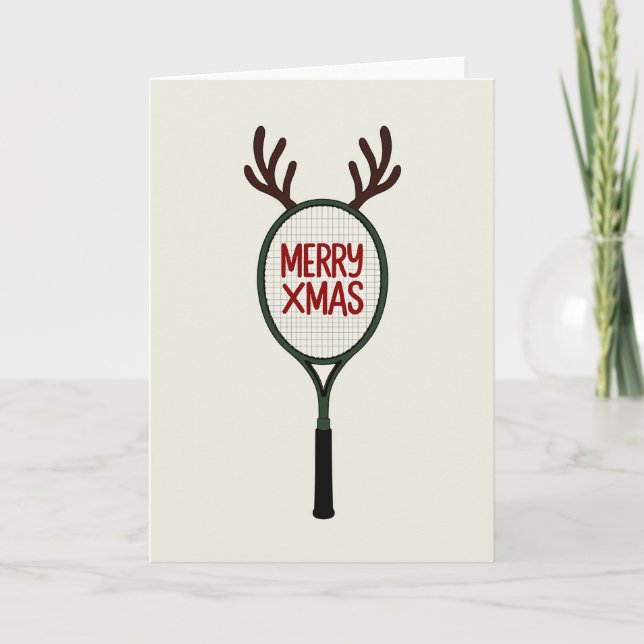 Merry Xmas Reindeer Tennis Card (Front)