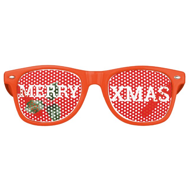 MERRY XMAS retro Shades / Fun Party Sunglasses (Front)